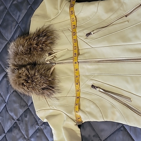 Andrew Mark Leather Coyote Fur Jacket Size  XS - Picture 13 of 16
